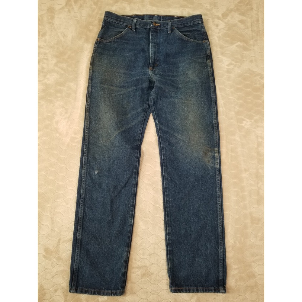 Rustler Jeans Men's 35x34* 87619PW Regular Fit Straight Leg Jeans Dark Wash Fade